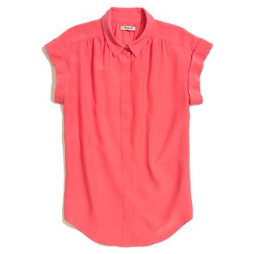 Silk Roll-sleeve Top