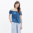 Madewell Indigo Cotton Off-the-shoulder Top