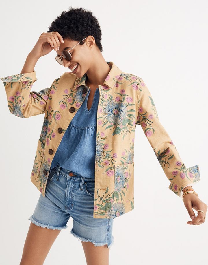 Madewell Tailored Workwear Jacket In Painted Blooms