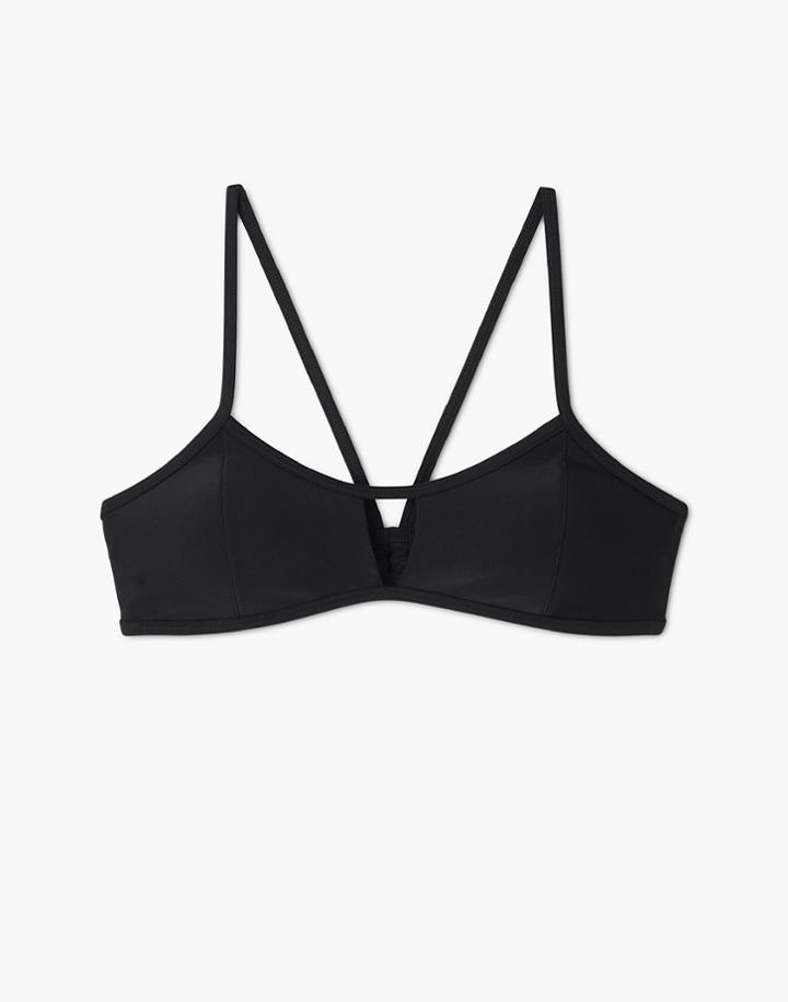 Madewell Summersalt High Dive Bikini Top In Black