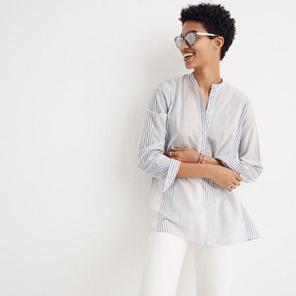 Madewell Wellspring Tunic Popover Shirt In Rawley Stripe