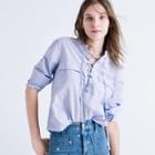 Madewell Terrace Lace-up Shirt In Waterfall Blue