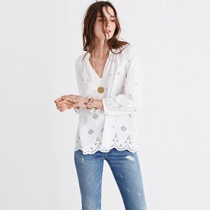 Madewell Eyelet Popover Top