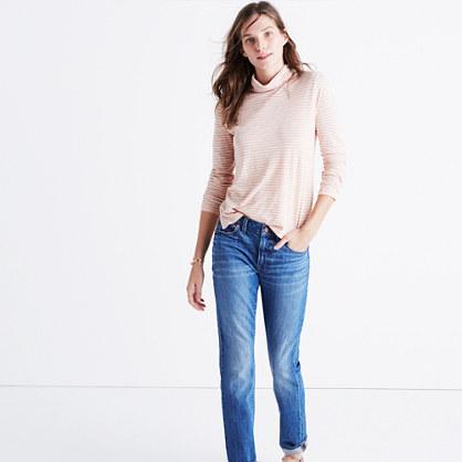 Madewell Whisper Cotton Turtleneck In Jonny Stripe