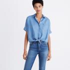 Madewell Denim Short-sleeve Tie-front Shirt