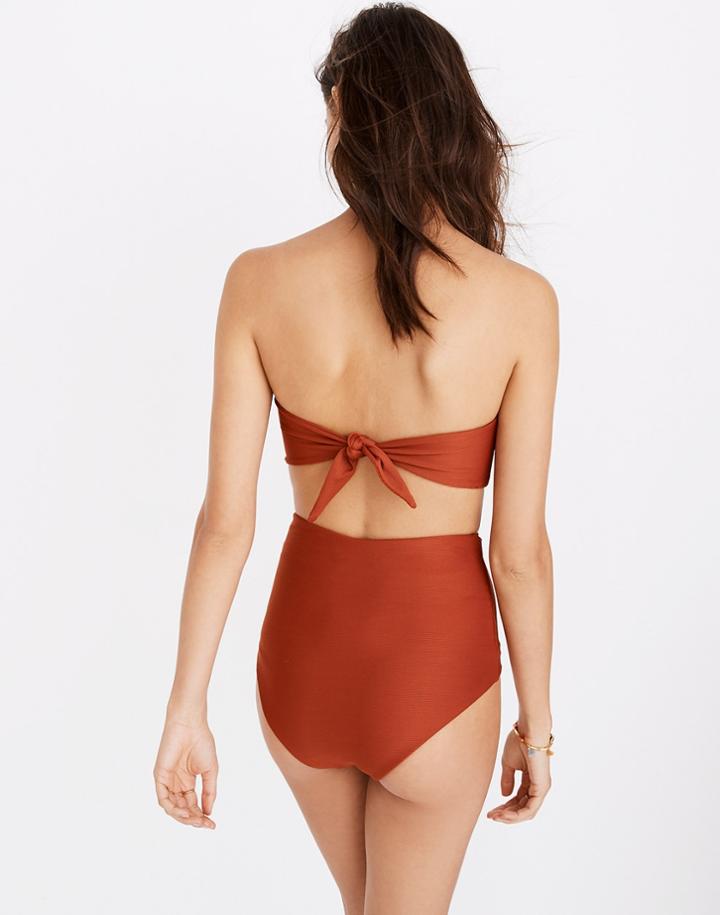 Madewell Mara Hoffman Abigail Tie-back Bandeau Bikini Top