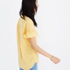 Madewell Central Ruffle-sleeve Shirt In Eudora Stripe