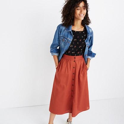 Madewell Palisade Button-front Midi Skirt