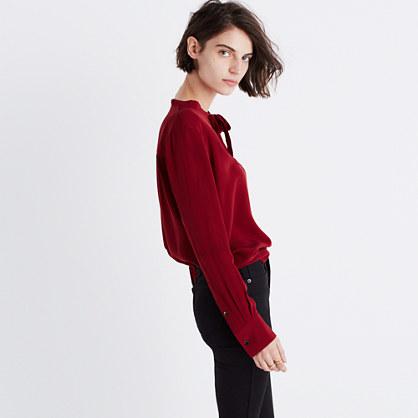 Madewell Silk Tie-neck Shirt