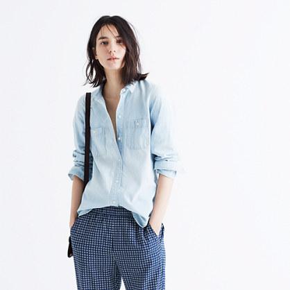 Madewell Slim Ex-boyfriend Shirt In Chambray