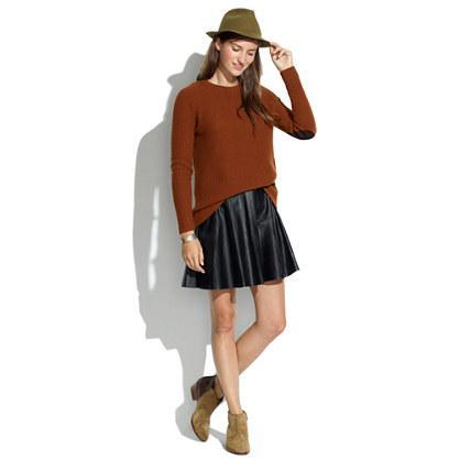 Madewell Leather Skater Skirt