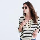 Madewell Striped Lace-up Sweater
