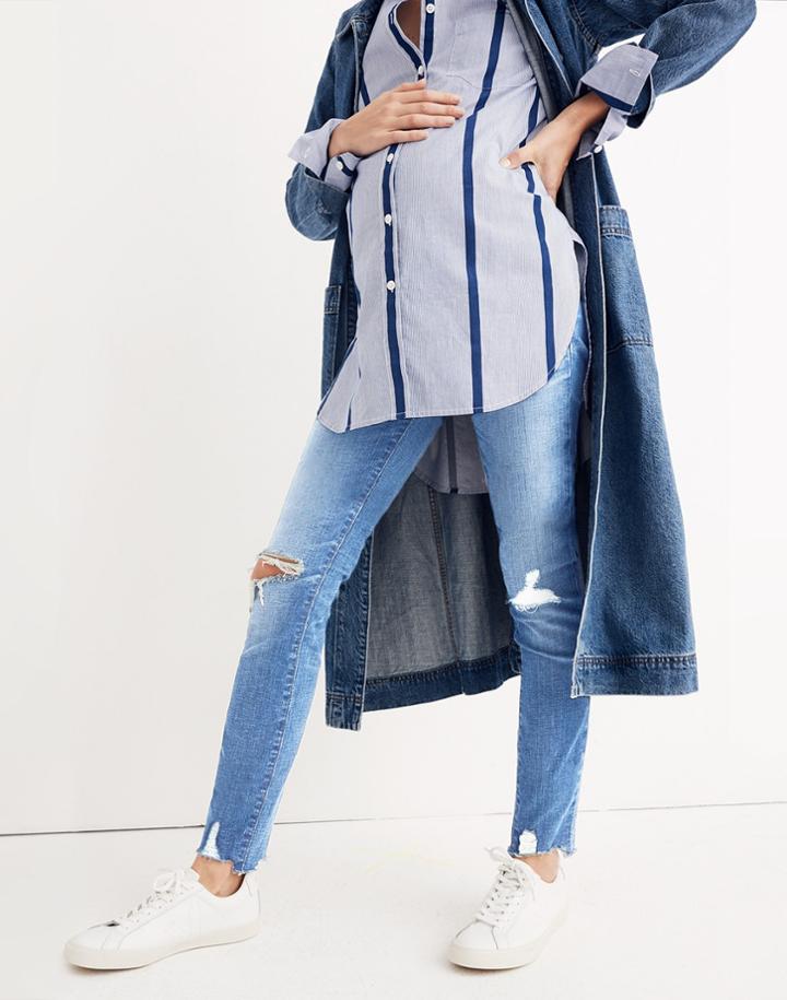 Madewell Maternity Skinny Jeans: Knee-rip Edition