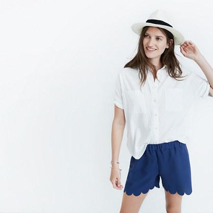 Madewell Scallop-hem Pull-on Shorts