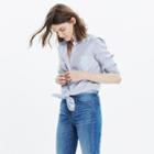 Madewell Tie-front Shirt In Bookend Stripe