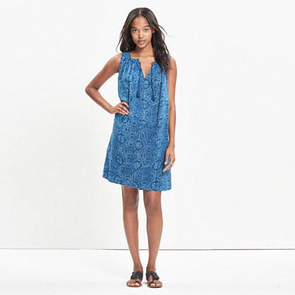 Madewell Indigo Print Shift Dress