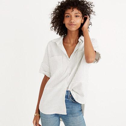 Madewell Flannel Courier Shirt In Stripe