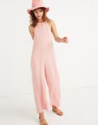 Madewell Keyhole Wide-leg Jumpsuit In Pink Icing