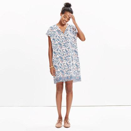 Madewell Silk Tunic Dress In Flora Paisley