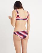 Madewell Solid & Striped Elle Bikini Bottom In American Stripe