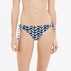 Madewell Loop-tie Bikini Bottom In Batik Wave