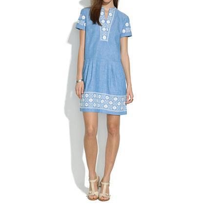 Madewell Chambray Sunstitch Tunic Dress