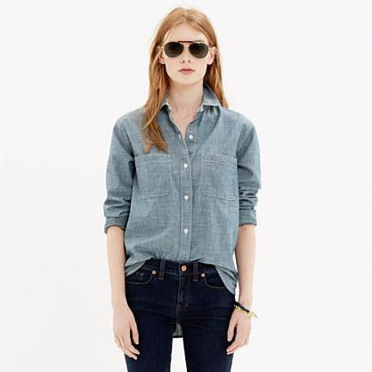 Madewell The Perfect Chambray Shirt In Wilder Wash