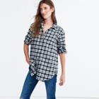 Madewell Flannel Oversized Side-button Shirt In Bridgeport Plaid