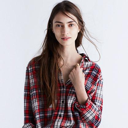 Madewell Flannel Oversized Ex-boyfriend Shirt In Carl Plaid