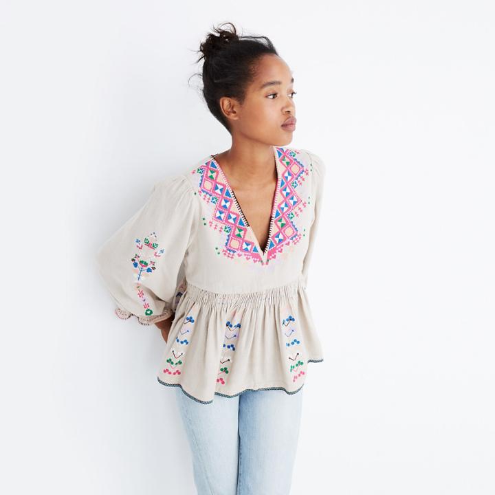 Madewell Ulla Johnson Embroidered Maja Top