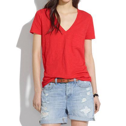Madewell Slub V-neck Pocket Tee