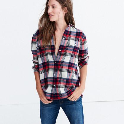 Madewell Flannel Classic Ex-boyfriend Shirt In Drayton Plaid
