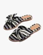 Madewell The Naida Half-bow Sandal In Evelyn Stripe