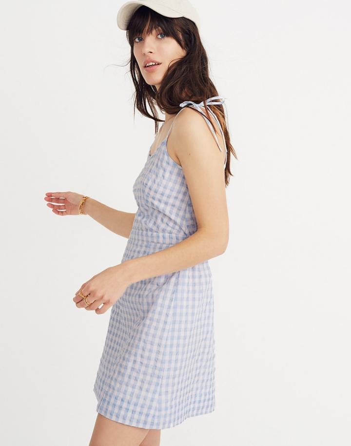 Madewell Gingham Tie-strap Dress