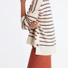 Madewell Brownstone Side-button Sweater In Stripe