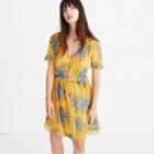 Madewell Sweetgrass Ruffle-sleeve Dress In Painted Blooms