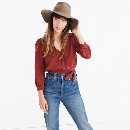 Madewell Silk Wrap Top