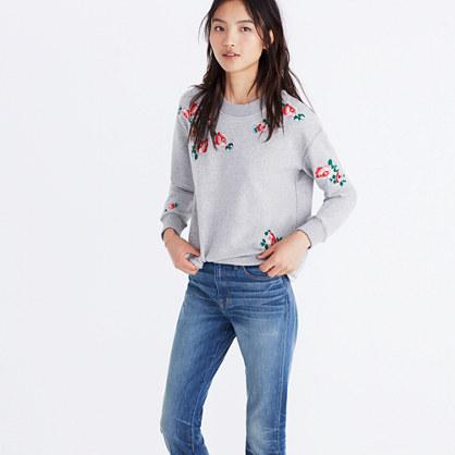 Madewell Embroidered Cutoff Sweatshirt