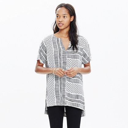 Madewell Tunic Tee In Wavedot