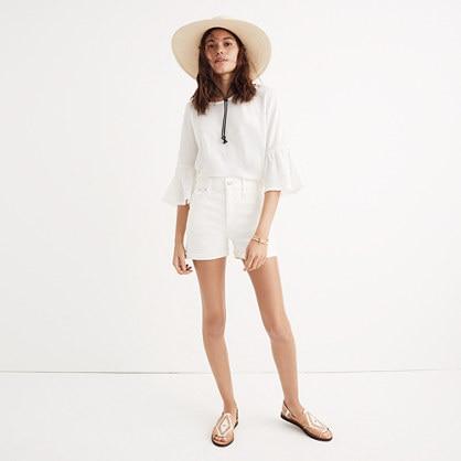 Madewell High-rise Denim Shorts In Tile White