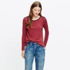 Madewell Whisper Cotton Long-sleeve Crewneck Tee In Colorblock