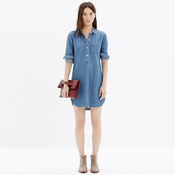 Madewell Chambray Popover Shirtdress