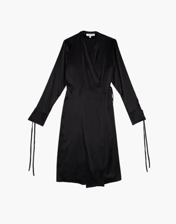 Madewell The Great Eros Silk Ereni French-cuff Wrap Dress