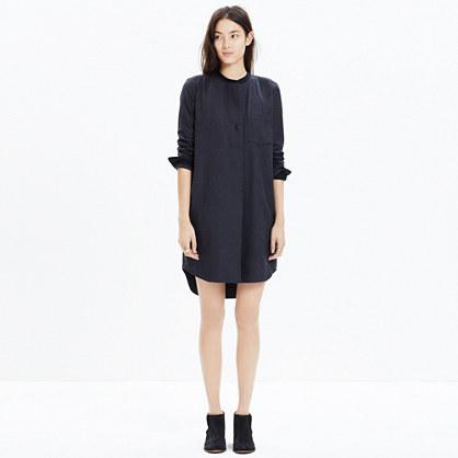 Madewell Flannel Latitude Shirtdress In Charcoal Grey
