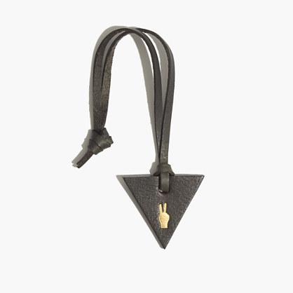 Madewell Leather Bag Tag With Peace Sign Emoji