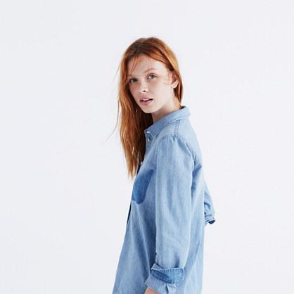Madewell Denim Shrunken Ex-boyfriend Shirt: Shadow-pocket Edition