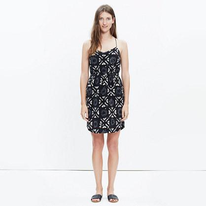 Madewell Silk Starview Cami Dress In Batik Grid