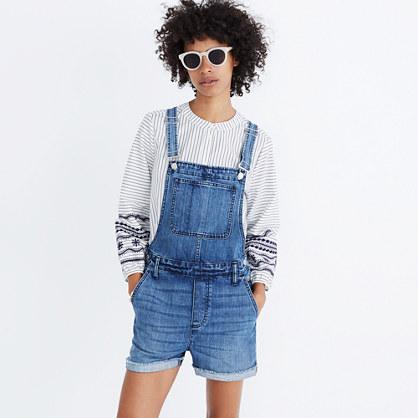 Madewell Adirondack Short Overalls In Dawkins Wash