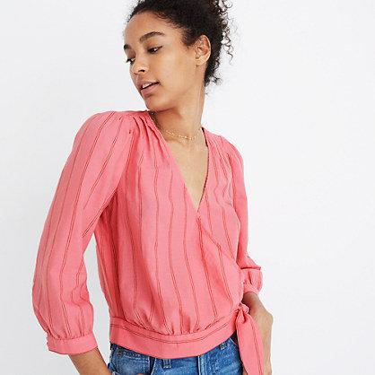 Madewell Wrap Top In Cecilia Stripe
