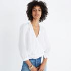 Madewell Wrap Top In Eyelet White